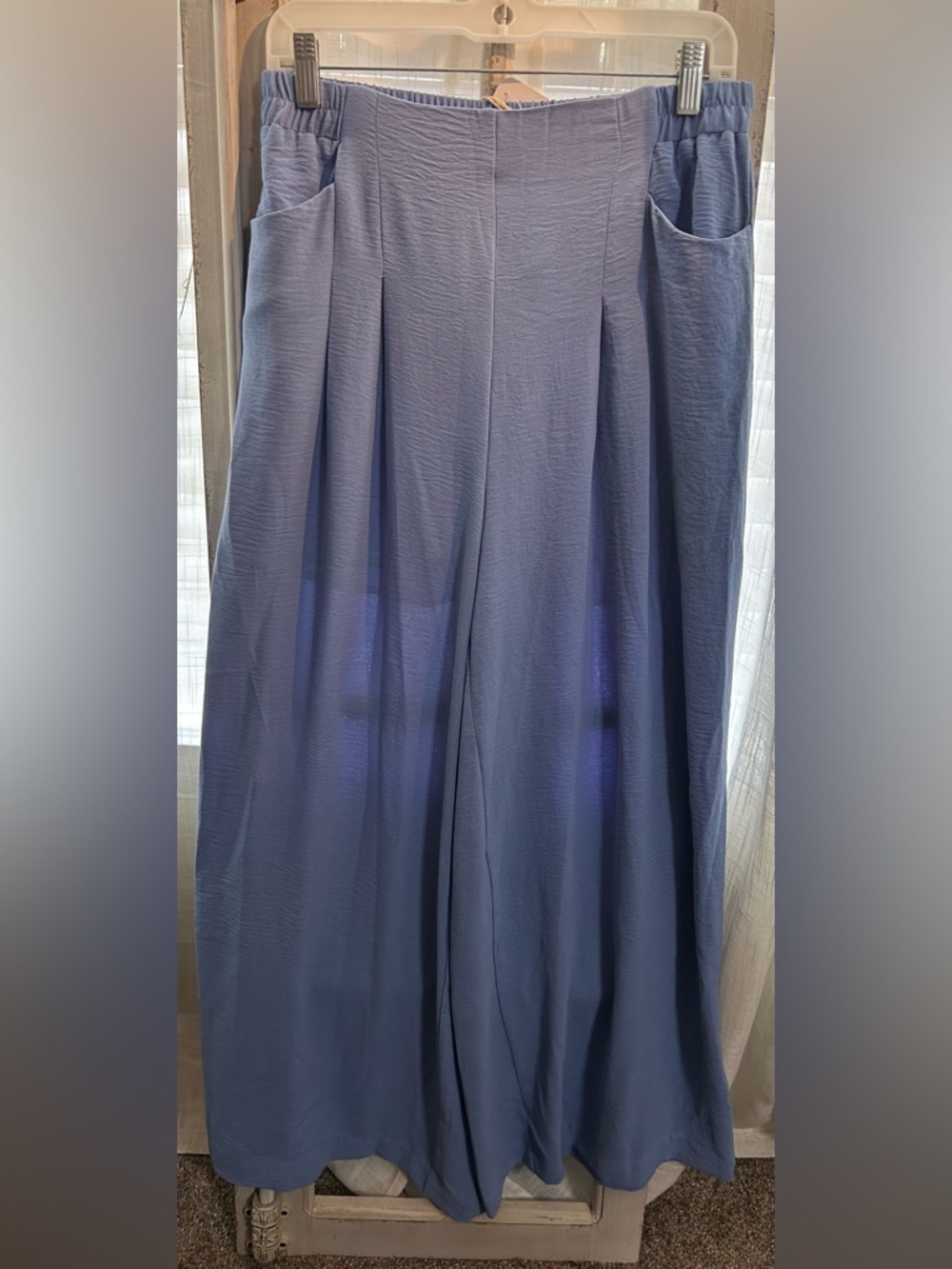 JODIFL Relaxed Wide-Leg Pants in Dusty Blue Halara style pant Medium Flutter Fit